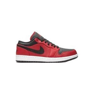 Nike Air Jordan 1 Low Leren Sneakers , Red , Heren , Maat: 44 1/2 EU