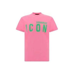 Dsquared2 T-Hemden , Pink , Heren , Maat: XS