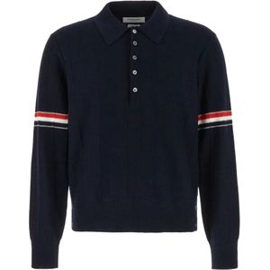 Thom Browne, Heren, Tops, Blauw, Maat: S Wol,