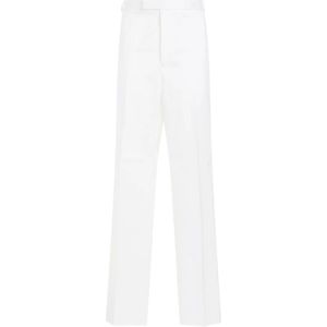 Thom Browne - Straight Leg Chino Broek - Wit - Katoen
