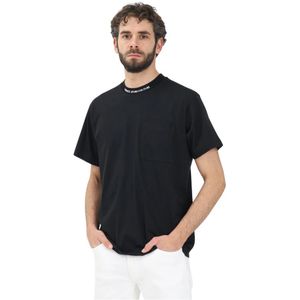 Versace Jeans Couture - T-shirt - Zwart - Katoen - Ronde Hals - Korte Mouwen