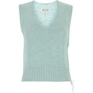 Maison Margiela, Dames, Truien, Blauw, Maat: S