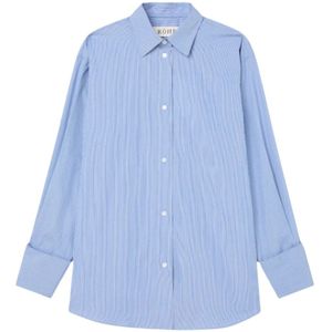 Róhe, Dames, Blouses & Shirts, Blauw, Maat: L Katoen,