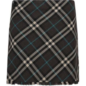 Burberry, Dames, Rokken, Grijs, Maat: S Zijde,