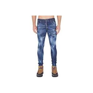 Dsquared2 Donkere Wassing Skinny Jeans , Blue , Heren , Maat: S