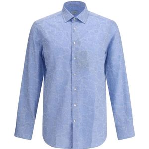 Etro, Heren, Overhemden, Blauw, Maat: L Katoen,