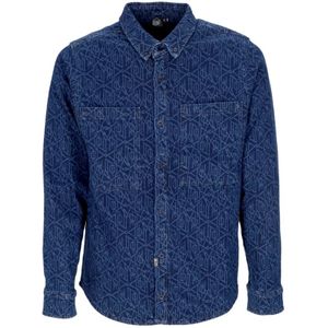 Dolly Noire, Heren, Overhemden, Blauw, Maat: S Katoen,