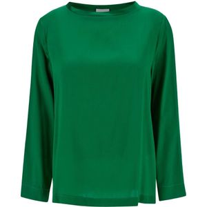 Plain, Dames, Blouses & Shirts, Groen, Maat: M Zijde,