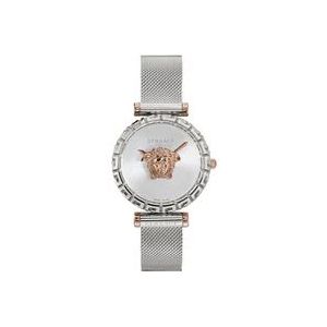 Versace Empire Greca Zilveren Horloge , Gray , Dames , Maat: ONE Size
