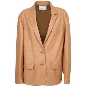Drome, Dames, Jassen, Beige, Maat: M Leer,