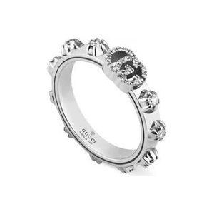Gucci Ybc554303001 - 18kt witgoud, diamanten - GG Running ring in 18kt witgoud en diamanten , Gray , Dames , Maat: 53 MM