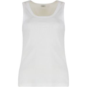 Saint Laurent, Dames, Tops, Wit, Maat: XS Katoen,