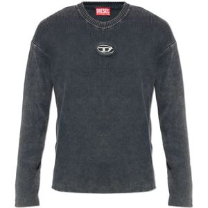 Diesel, Heren, Truien, Grijs, Maat: L Katoen,