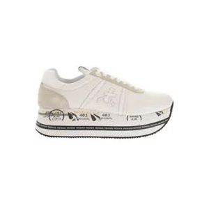 Premiata Witte Sneakers met Logo Borduursel , White , Dames , Maat: 41 EU