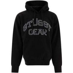 Stüssy, Heren, Sweatshirts & Hoodies, Zwart, Maat: S Katoen,