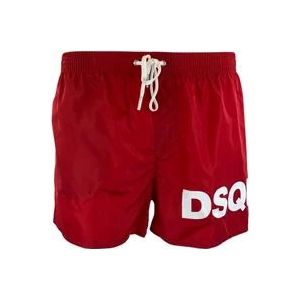 Dsquared2 Rode Logo Zwembroek , Red , Heren , Maat: M