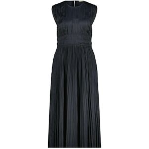 Ulla Johnson - Delia - Jurk - Zwart - Leer - Geplooid