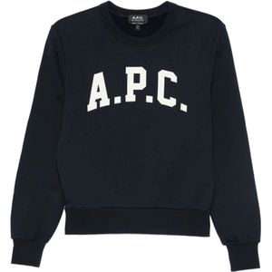 A.p.c., Dames, Sweatshirts & Hoodies, Blauw, Maat: XS Katoen,