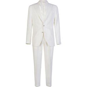 Eleventy, Heren, Pakken, Wit, Maat: L Linnen,