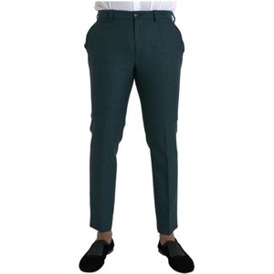 Dolce & Gabbana, Heren, Broeken, Groen, Maat: M Wol,