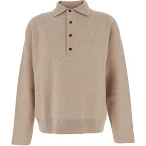 Jacquemus, Heren, Truien, Beige, Maat: L Wol,