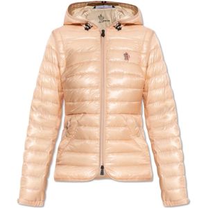 Moncler, Dames, Jassen, Roze, Maat: S Leer,