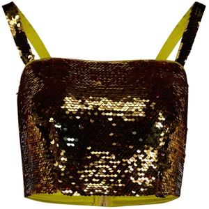 Dolce & Gabbana, Dames, Tops, Geel, Maat: S Zijde,