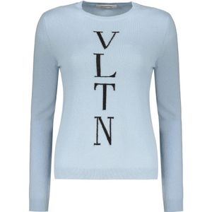 Valentino Garavani, Dames, Truien, Blauw, Maat: S Wol,