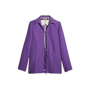 Jacquemus Lange Vest met Bandjes , Purple , Dames , Maat: XS