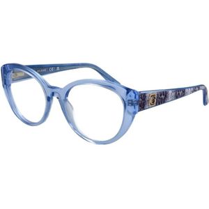 Guess - Blauwe Ronde Optische Monturen - Dames - Demo Lenzen - ONE Size
