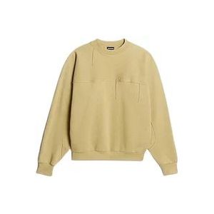 Jacquemus Oversized Sweatshirt met Contrastborduursel , Beige , Heren , Maat: M