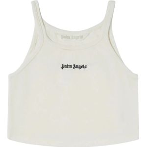 Palm Angels - Mouwloze Top - Wit - Katoen