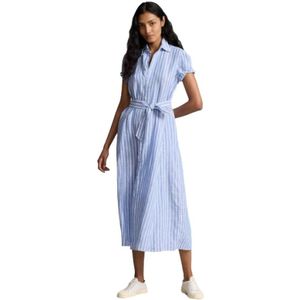 Polo Ralph Lauren, Dames, Jurken, Veelkleurig, Maat: 3XS Linnen,