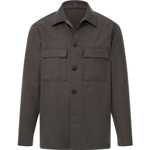 Boggi Milano - Flanellen Overhemdjas - Bruin - Heren - Wol