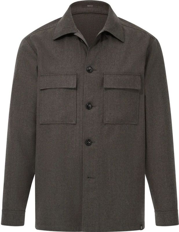 Boggi Milano - Flanellen Overhemdjas - Bruin - Heren