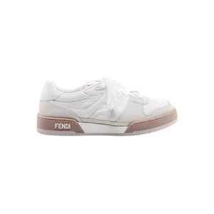 Fendi Leren Sneakers met Bicolor Zool , White , Heren , Maat: 44 EU