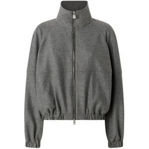 Pinko, Dames, Sweatshirts & Hoodies, Grijs, Maat: S Wol,