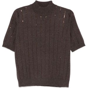 Brunello Cucinelli, Dames, Truien, Bruin, Maat: L Kasjmier,