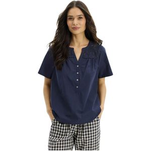 IN Front, Dames, Blouses & Shirts, Blauw, Maat: L Leer,
