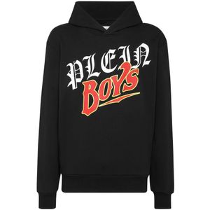 Philipp Plein, Heren, Sweatshirts & Hoodies, Zwart, Maat: M Katoen,