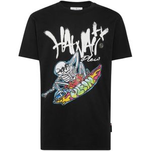 Philipp Plein, Heren, Tops, Zwart, Maat: XS Katoen,