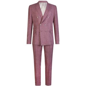 Eleventy, Heren, Pakken, Roze, Maat: S Linnen,