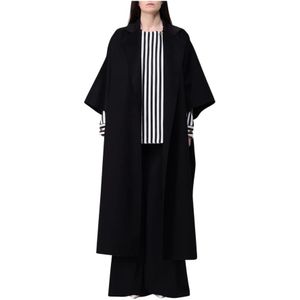 Max Mara, Dames, Mantels, Zwart, Maat: S Wol,