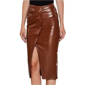 Patrizia Pepe, Dames, Rokken, Bruin, Maat: XS Poliester,