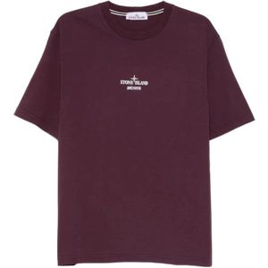 Stone Island, Heren, Tops, Paars, Maat: S Katoen,