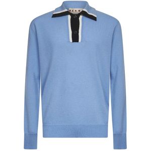 Marni, Heren, Truien, Blauw, Maat: S Wol,