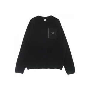 Nike Zwarte Polar Fleece Crewneck Sweatshirt , Black , Heren , Maat: XL