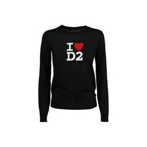 Dsquared2 Wollen Trui , Black , Dames , Maat: XL