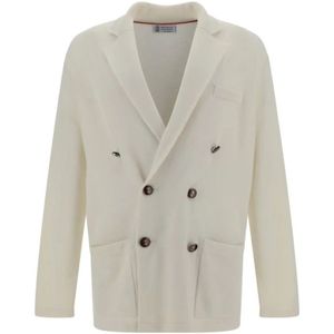 Brunello Cucinelli, Heren, Jassen, Wit, Maat: XL Kasjmier,