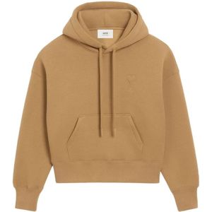 Ami Paris, Dames, Sweatshirts & Hoodies, Bruin, Maat: M Katoen,